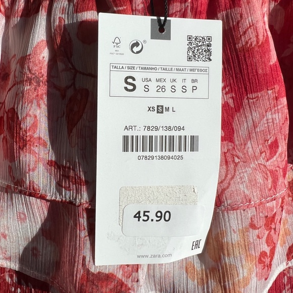 ZARA PRINTED RUFFLED TOP - Picture 10 of 10